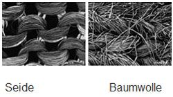 Unterschied Seide und Baumwolle
