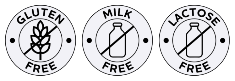 Gluten, milk and lactose free